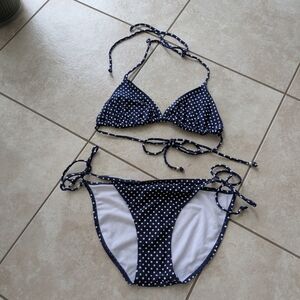 Ingear Navy and White Polka Dot Bikini